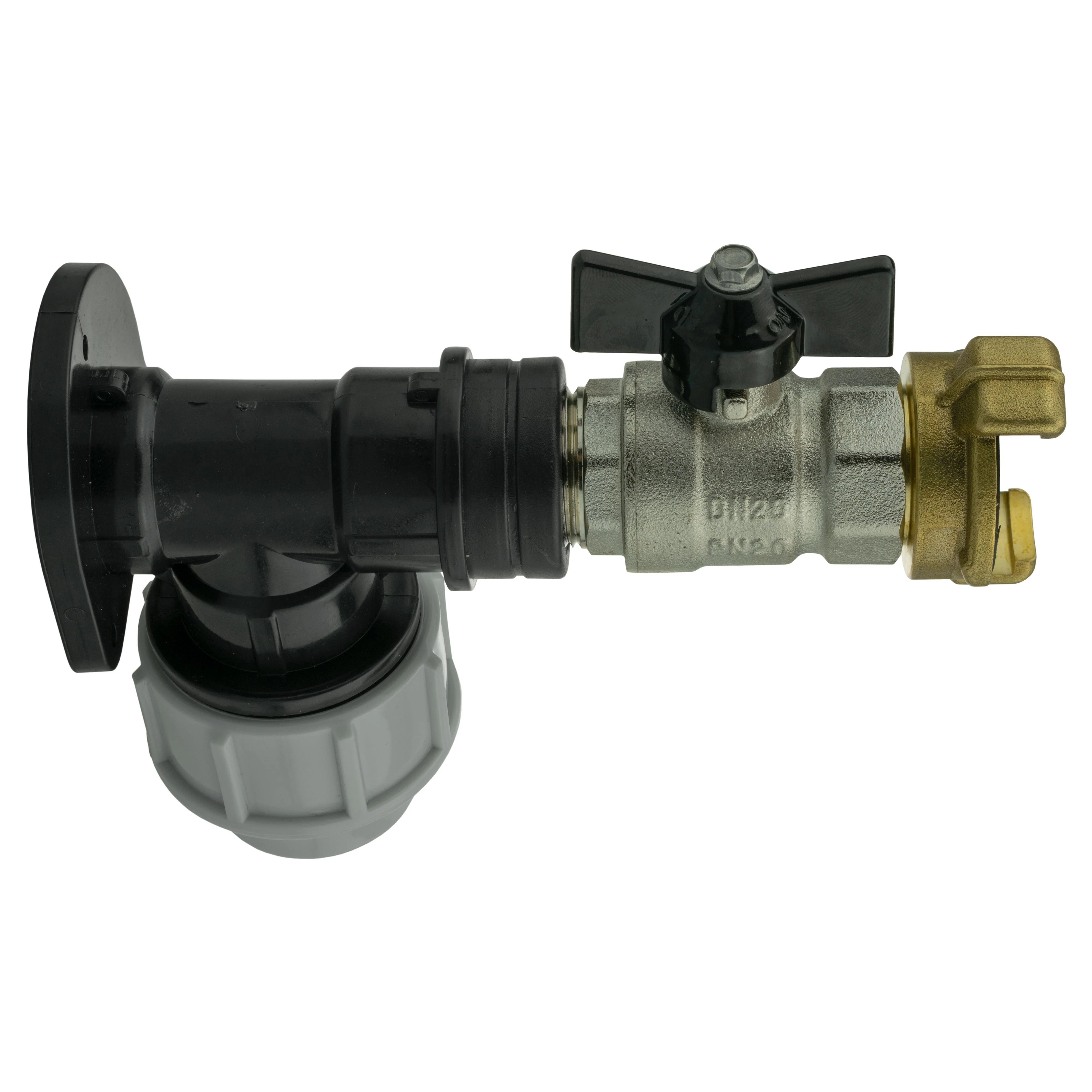 Wall Flange Kit 32mm MDPE + Bib Valve + Geka - Image 2