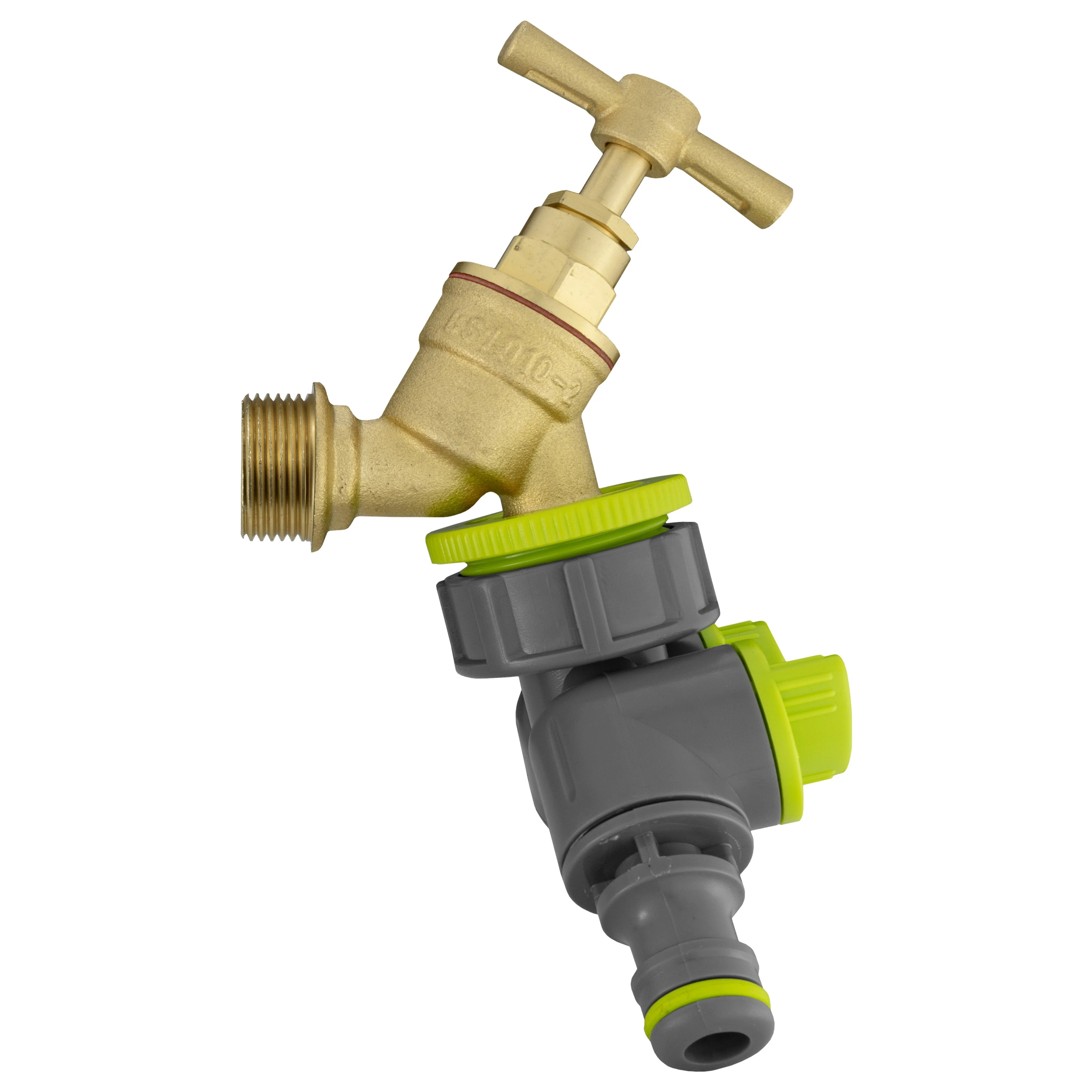 Wall Flange Kit 32mm MDPE + Brass Bib Tap + Lime Two Way Tap Splitter - Image 7