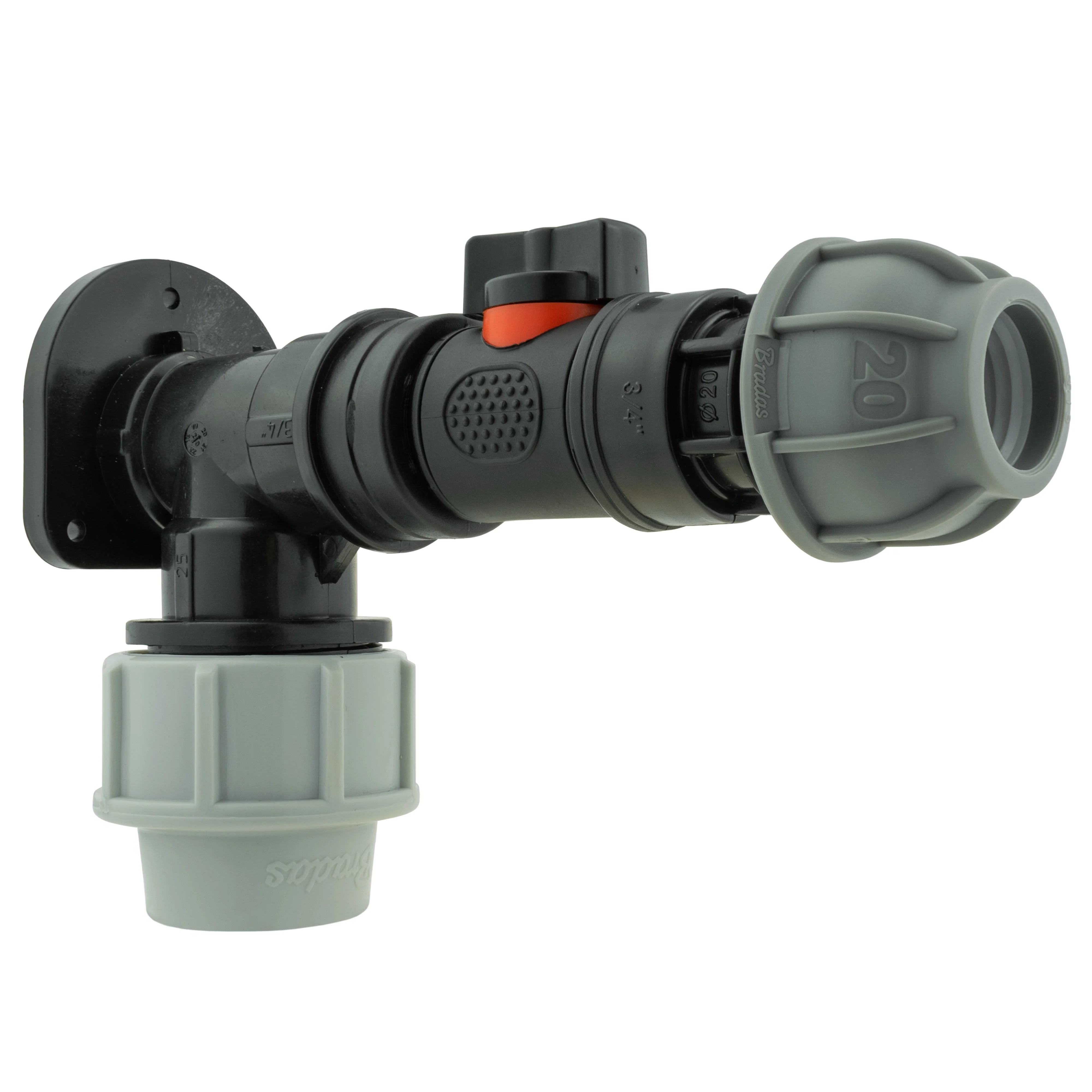 Wall Flange Kit 32mm MDPE + In-Line Valve + 20mm MDPE Joiner - Image 2