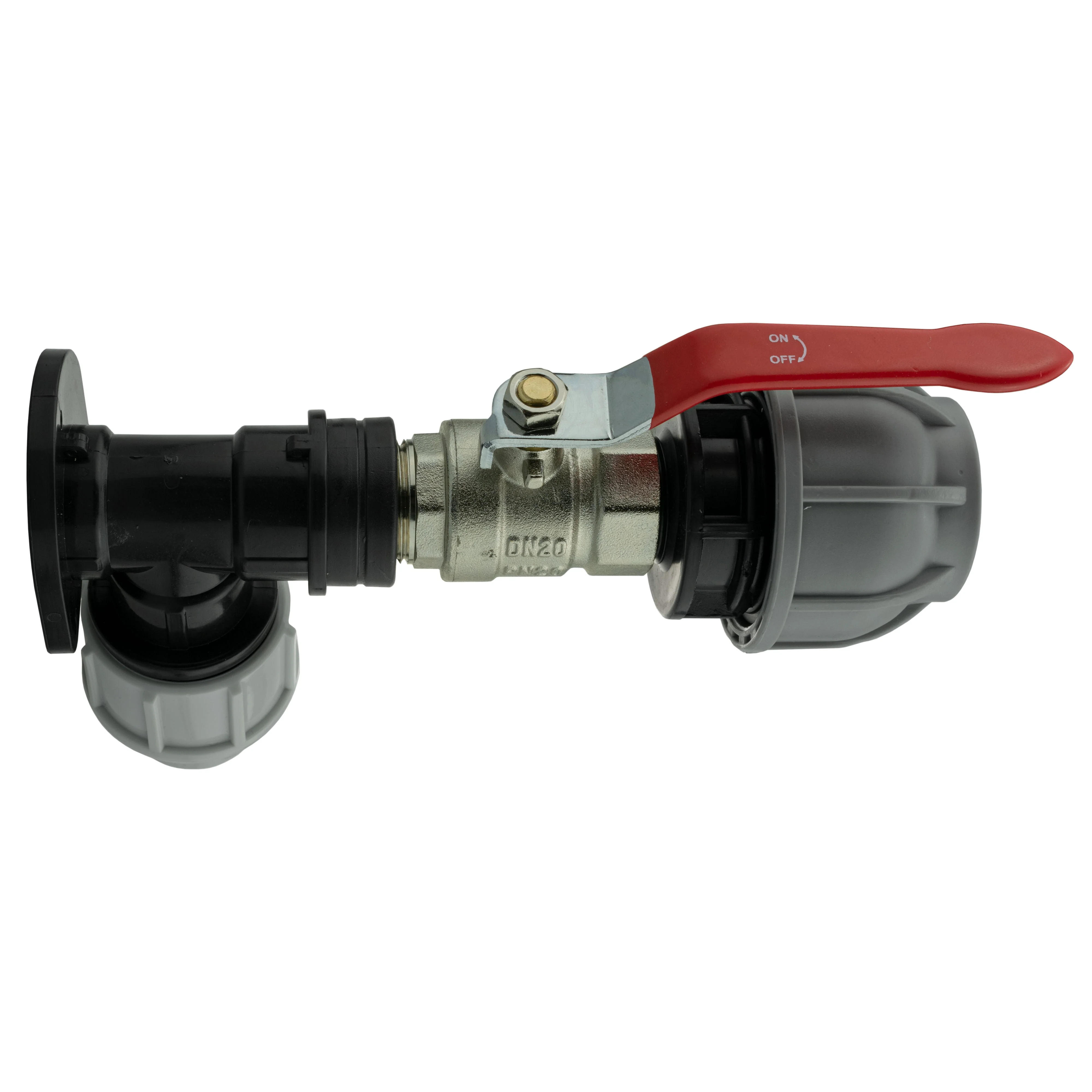 Wall Flange Kit 32mm MDPE + Lever Valve + 32mm MDPE Joiner - Image 2