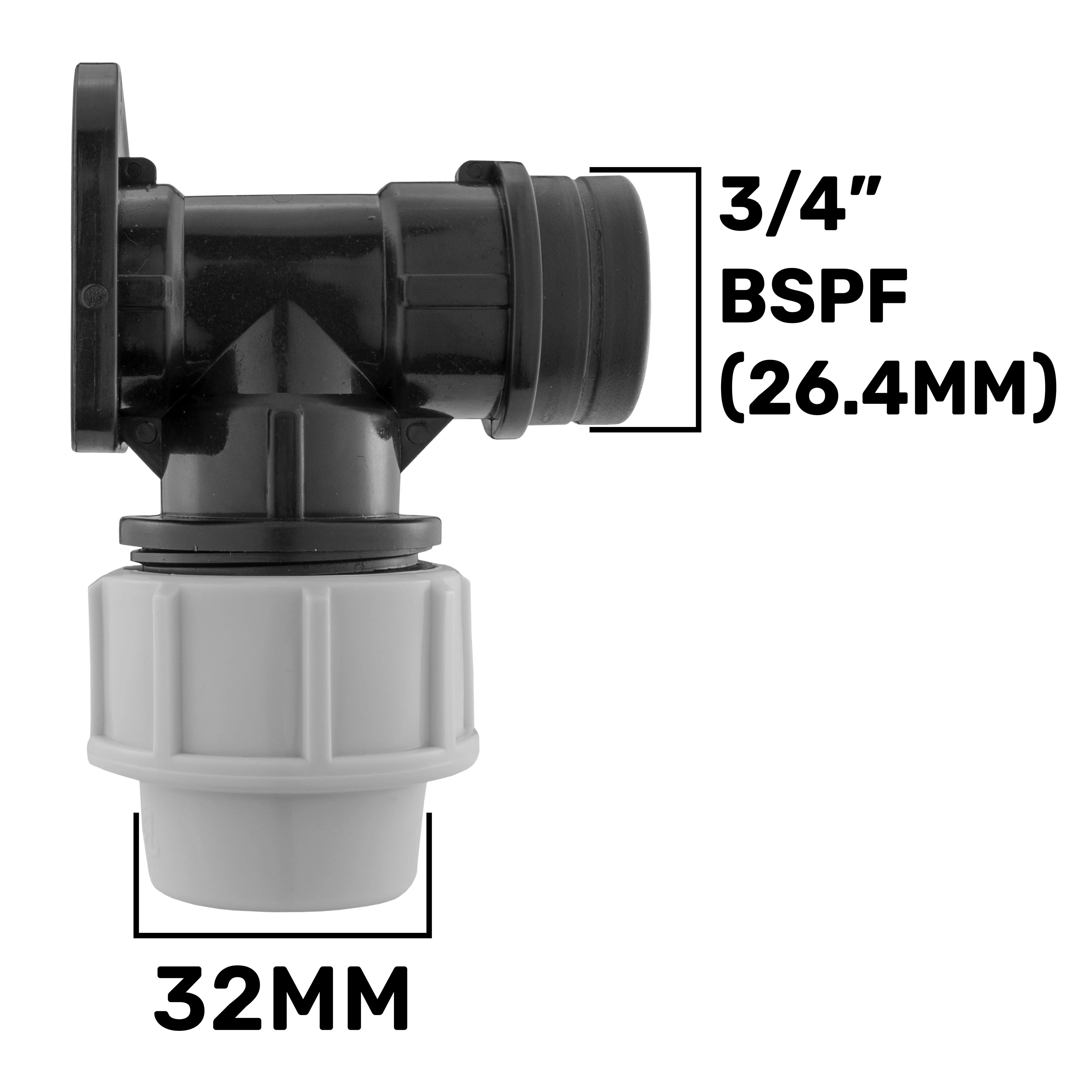 Wall Flange Kit 32mm MDPE + Valve + Geka - Image 3