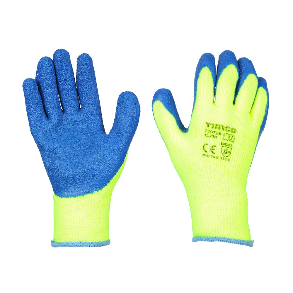 Warm General Handling Grip  Gloves – Crinkle Latex Coated Polyester - Image 2
