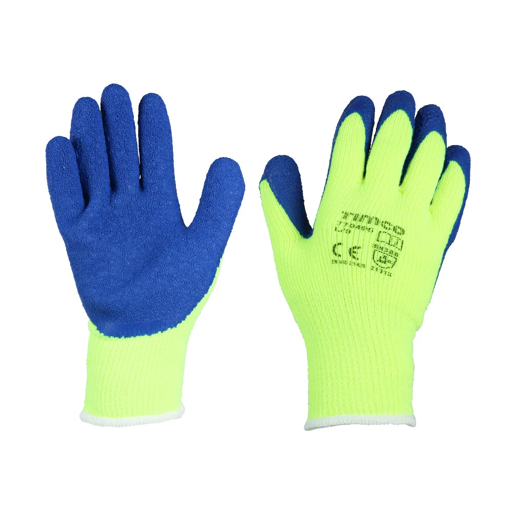 Warm General Handling Grip  Gloves – Crinkle Latex Coated Polyester - Image 3